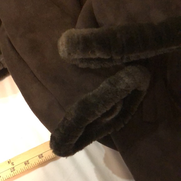 Jones New York XL Ultra suede, faux fur lined, brown winter coat - Picture 10 of 13